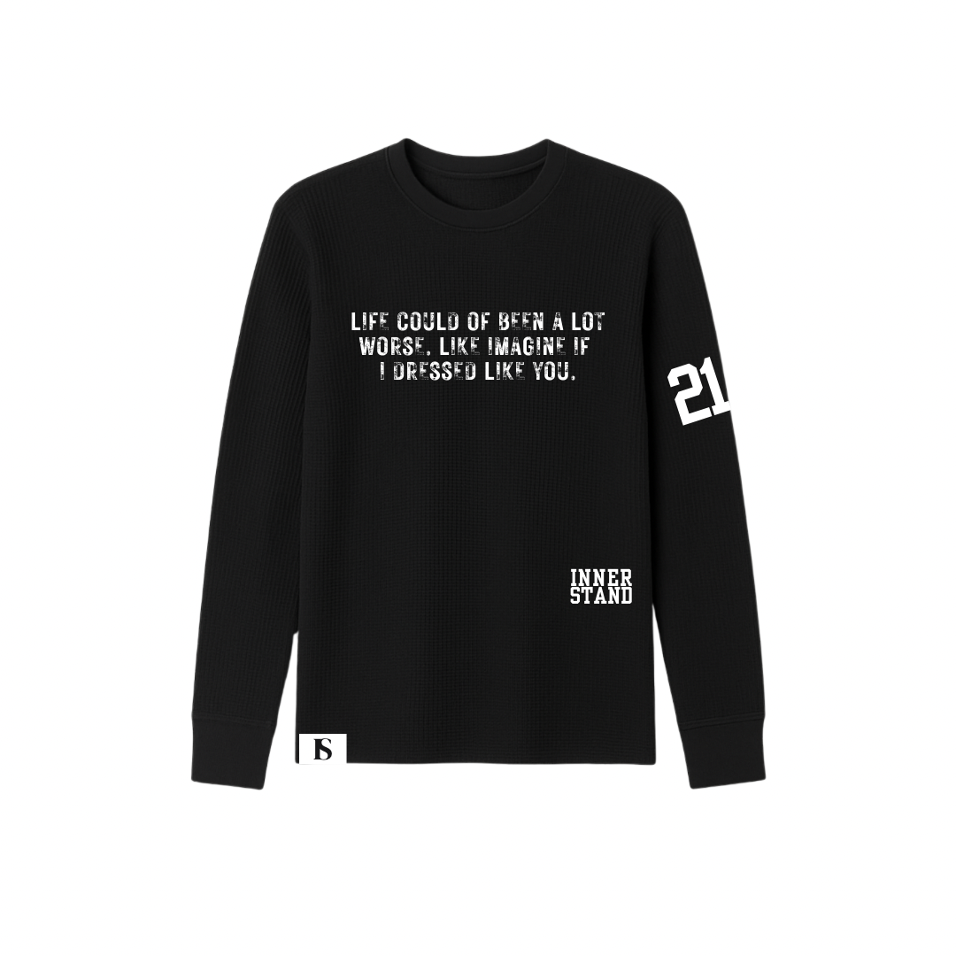 BLACK “like you” waffle knit