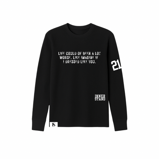 BLACK “like you” waffle knit